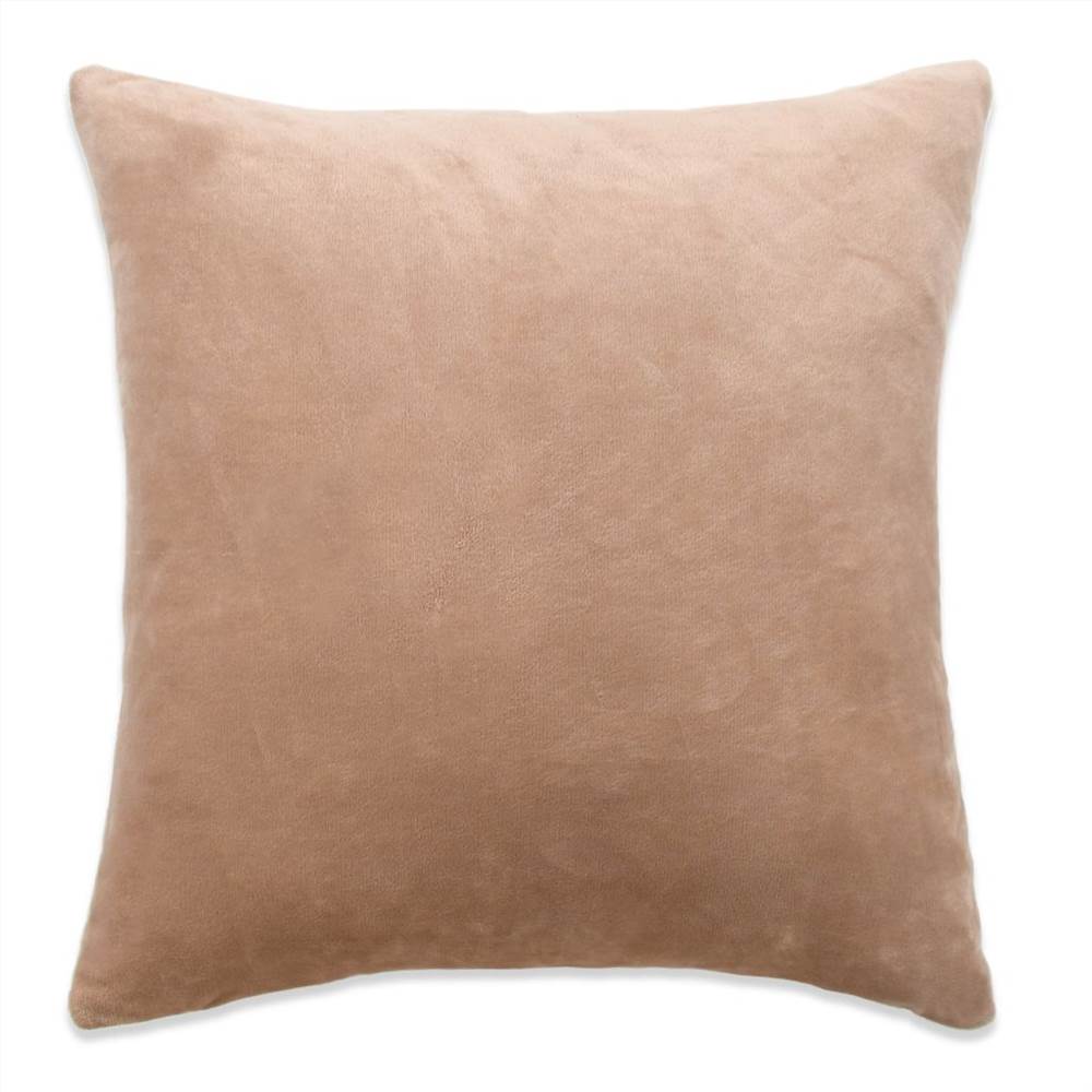 Cushion Covers 4 pcs Velour 40x40 cm Beige