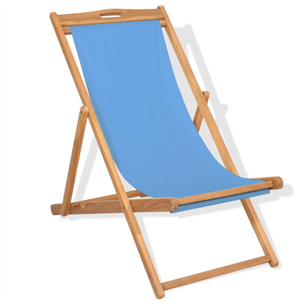 كرسي سطح خشب الساج 56x105x96 سم أزرق