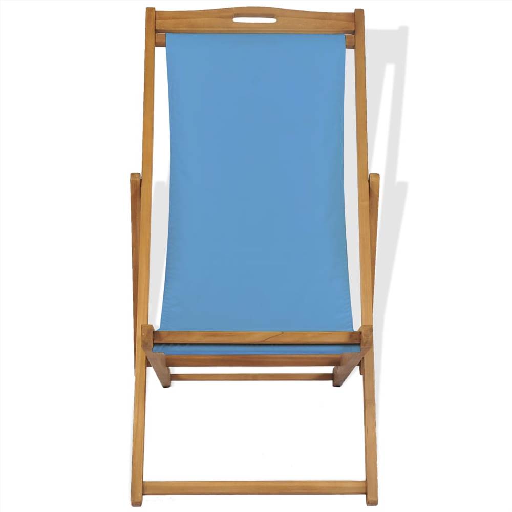 Deck Chair Teak 56x105x96 cm Blue