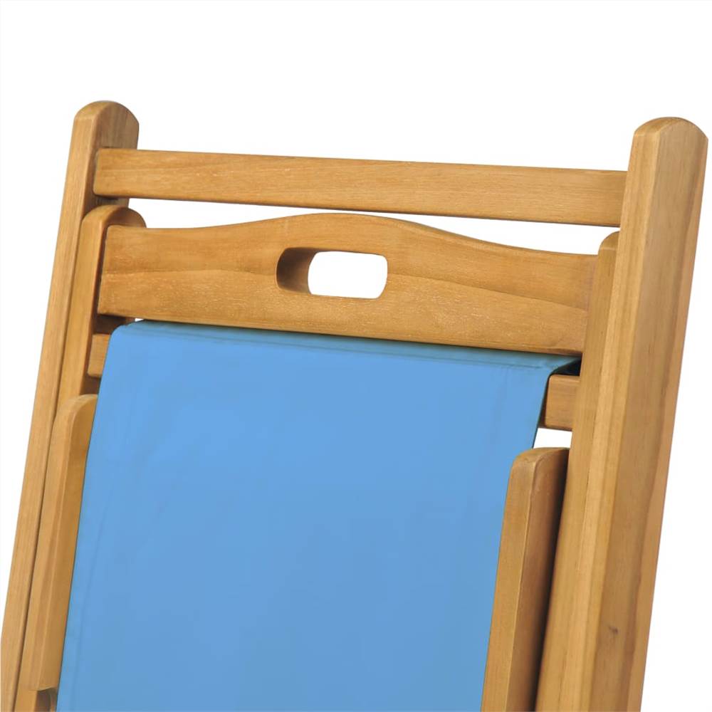 Deck Chair Teak 56x105x96 cm Blue