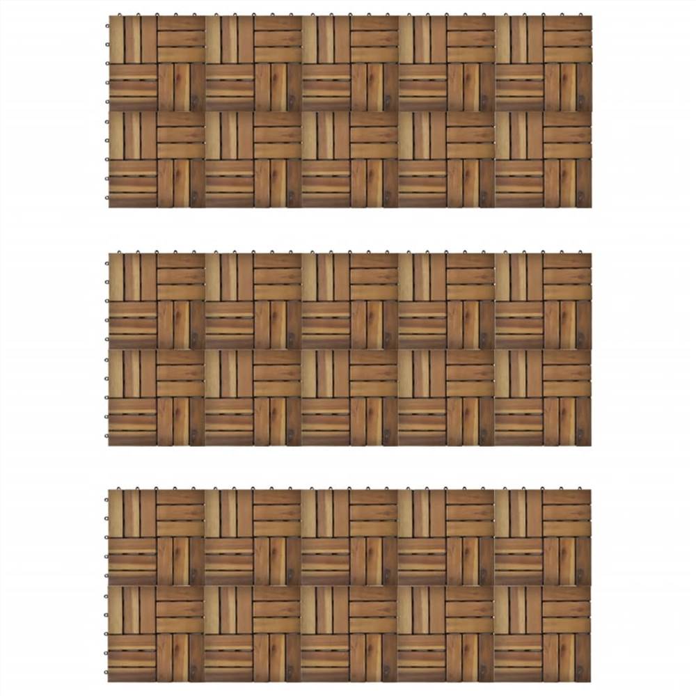 Decking Tiles 30 x 30 cm Acacia Set of 30