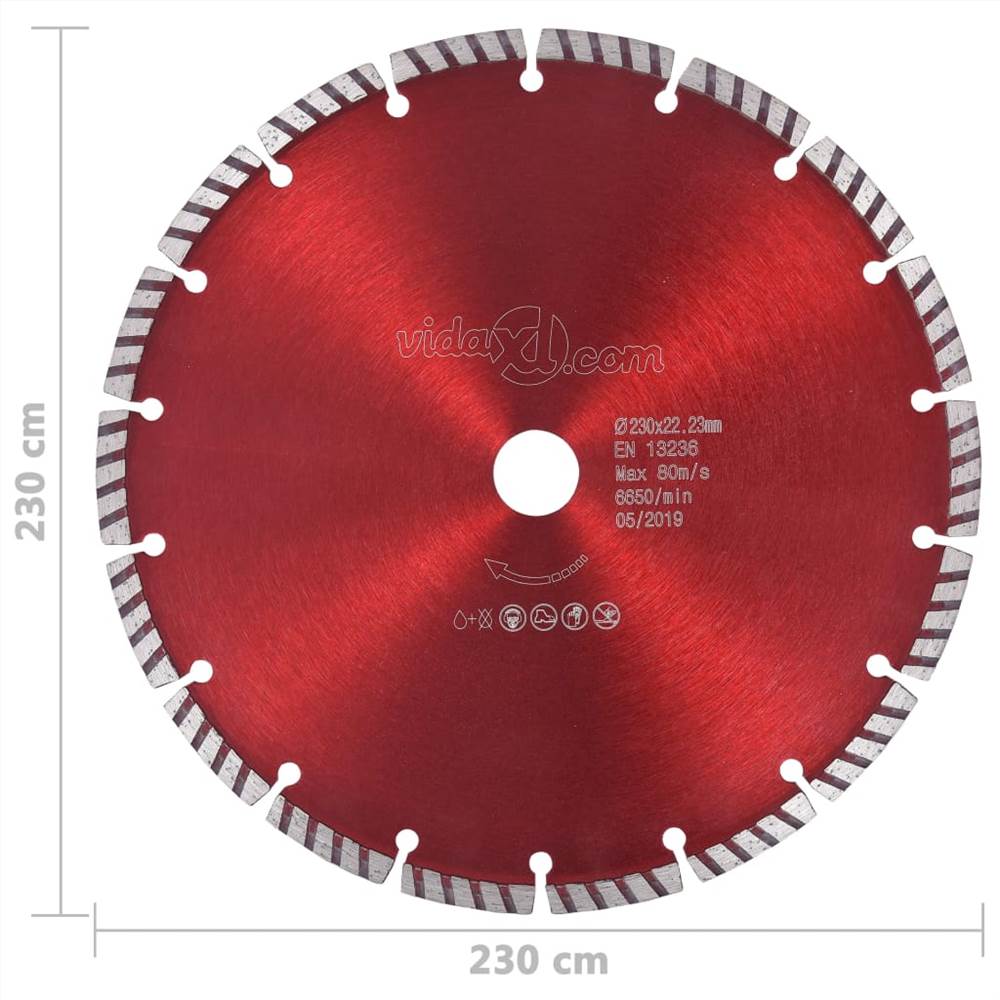 Diamond Cutting Disc with Turbo Steel 230 mm