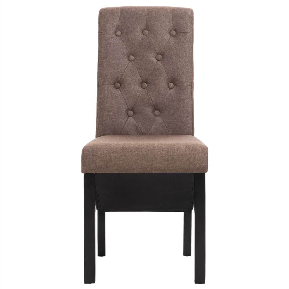 Dining Chairs 2 pcs Brown Fabric