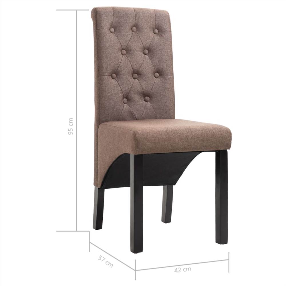 Dining Chairs 2 pcs Brown Fabric