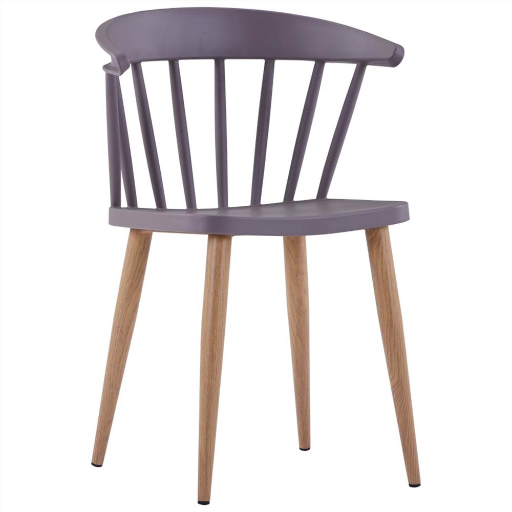 Dining Chairs 2 pcs Grey Plastic