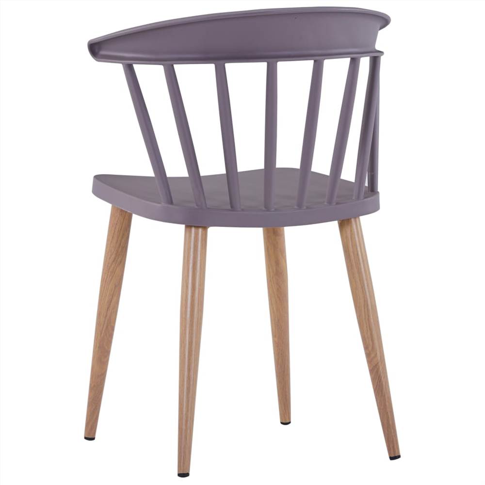 Dining Chairs 2 pcs Grey Plastic