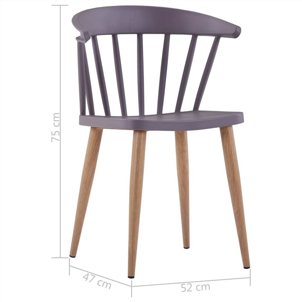 Dining Chairs 2 pcs Grey Plastic