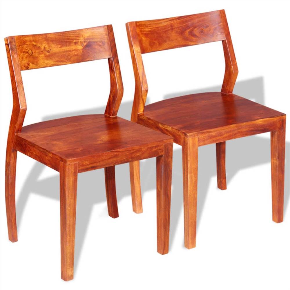 Dining Chairs 2 Pcs Solid Acacia Wood Sheesham