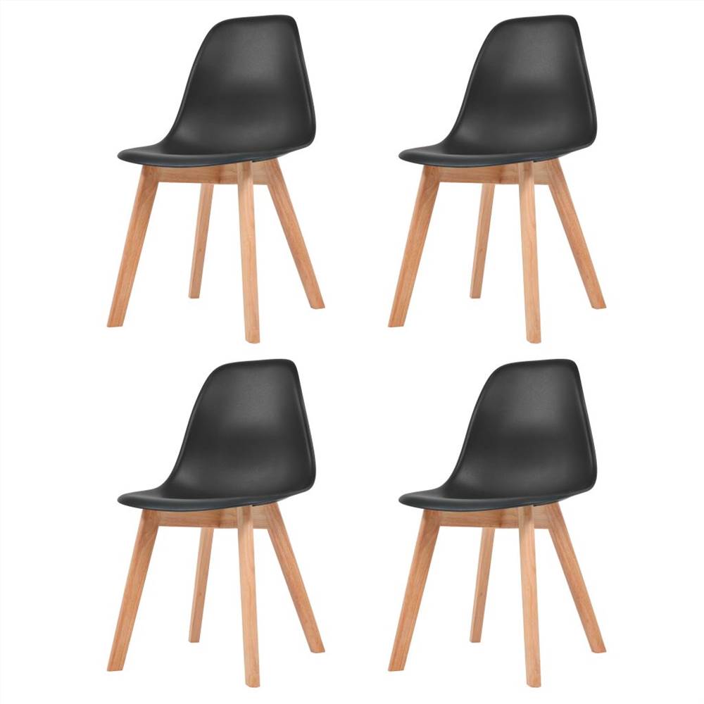 Dining Chairs 4 pcs Black Plastic