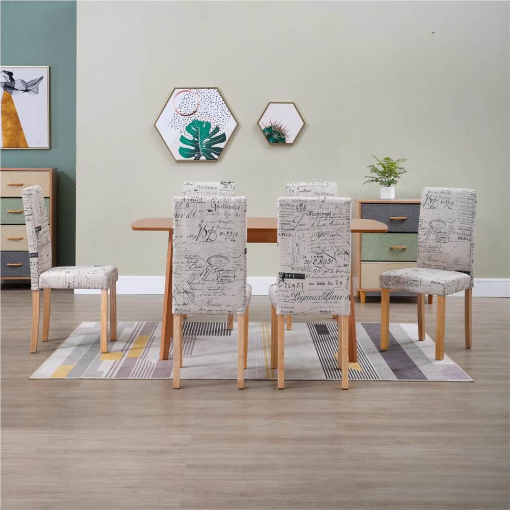 

Dining Chairs 6 pcs Cream Fabric