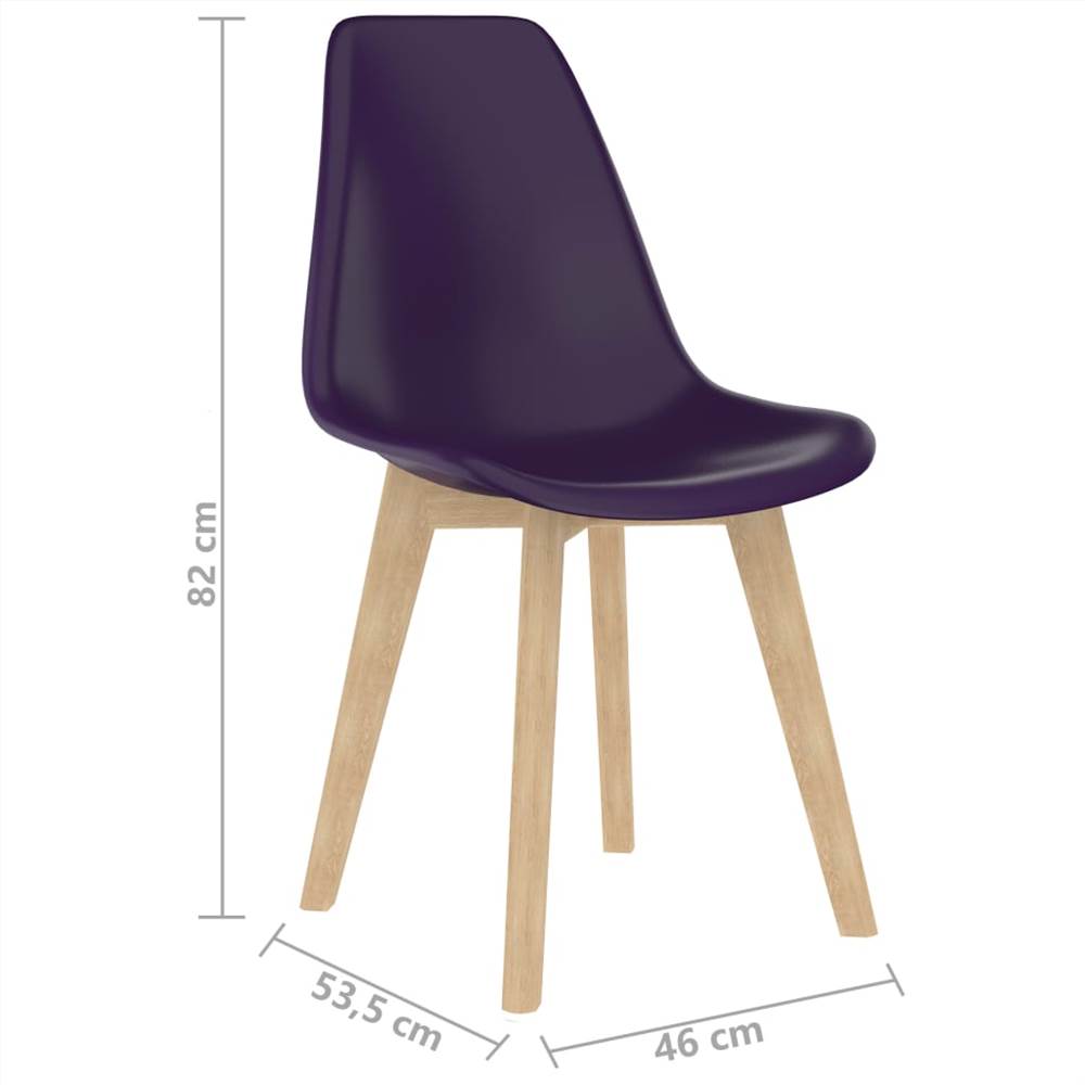 Dining Chairs 6 pcs Purple Plastic