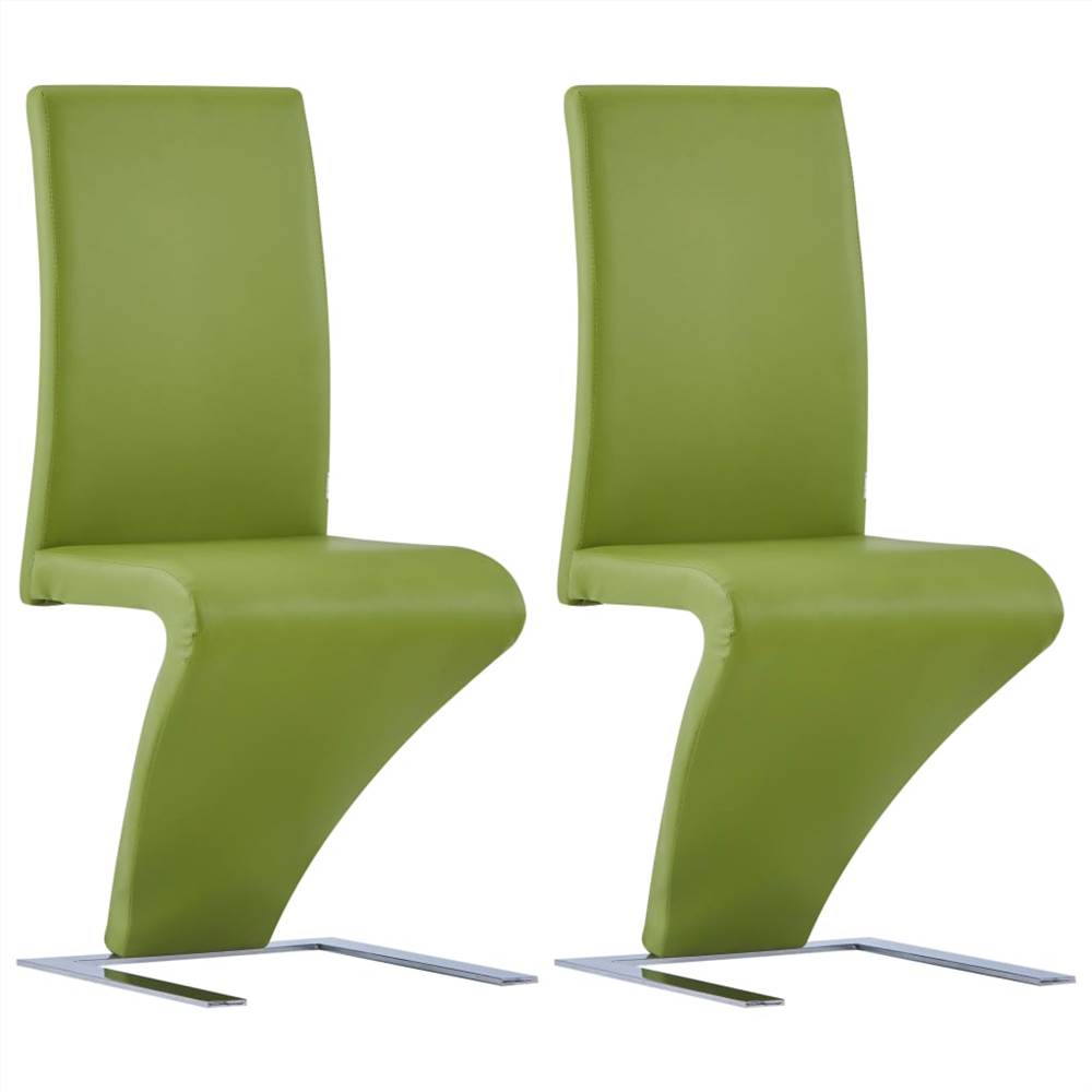 

Dining Chairs with Zigzag Shape 2 pcs Green Faux Leather