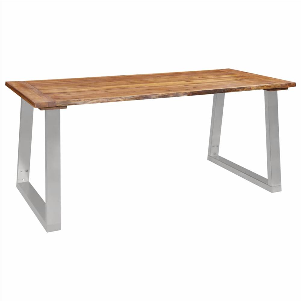 

Dining Table 180x90x75 cm Solid Acacia Wood and Stainless Steel