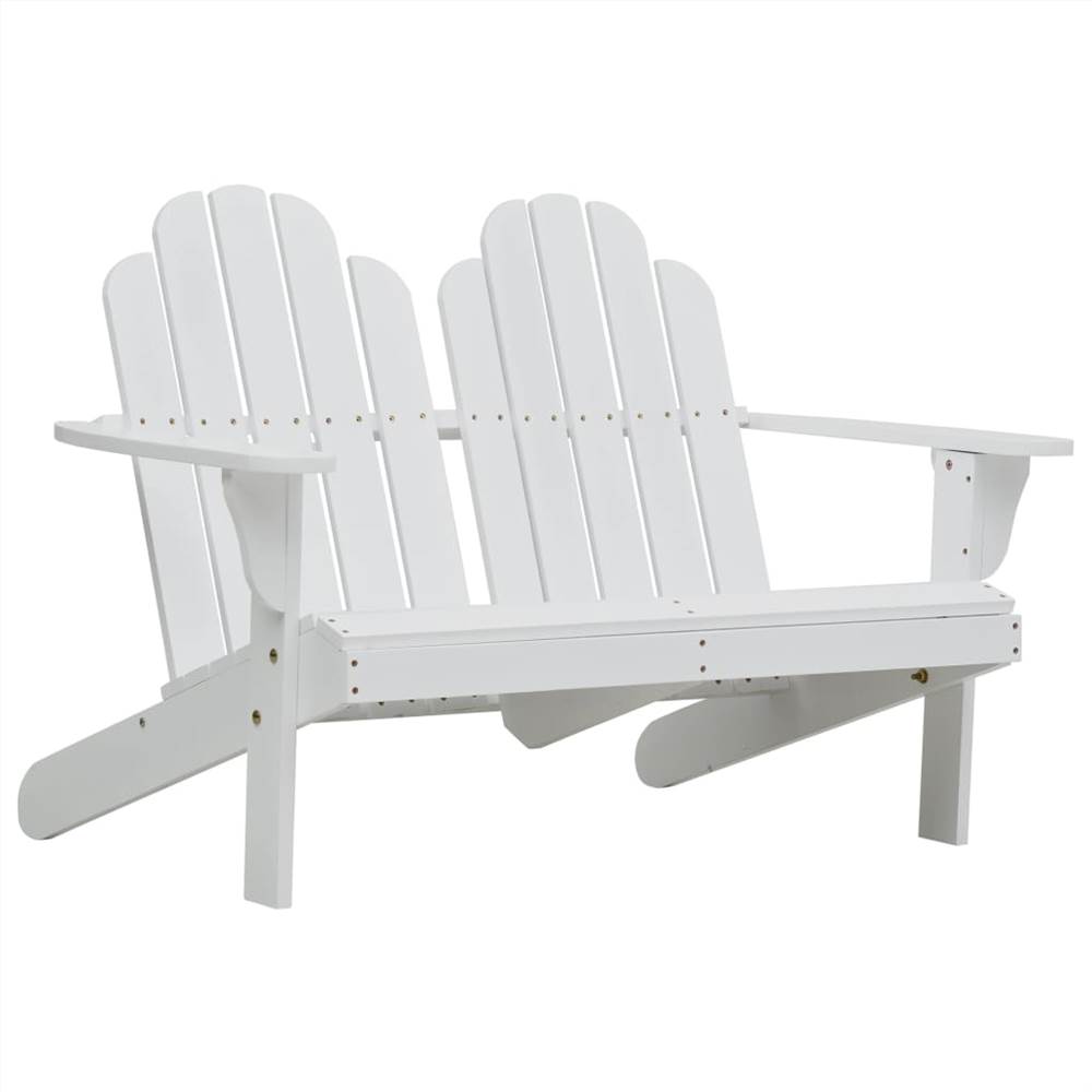 Double Adirondack Chair Wood White   Double Adirondack Chair Wood White 445666 0 