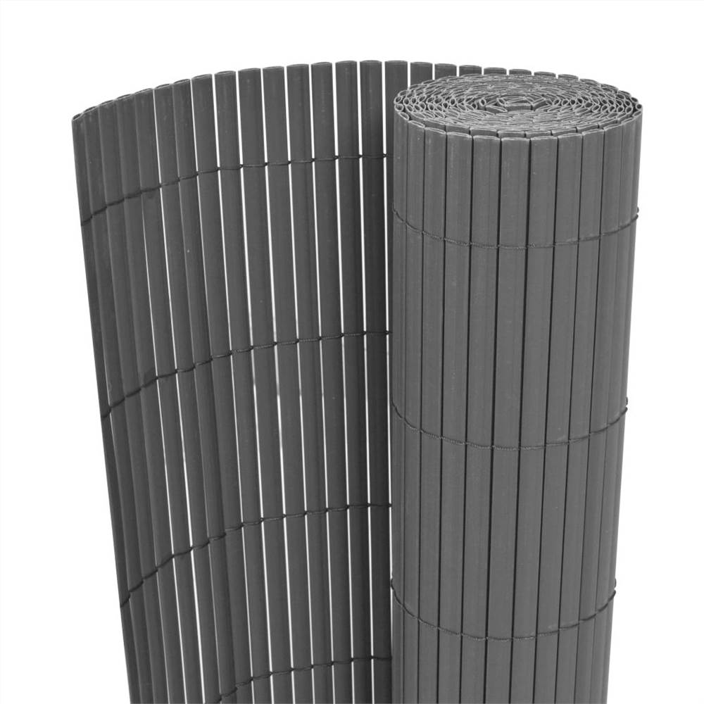

Double-Sided Garden Fence PVC 150x300 cm Grey