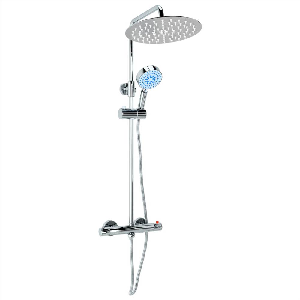 Dual Head Shower Set with Thermostat Stainless Steel
