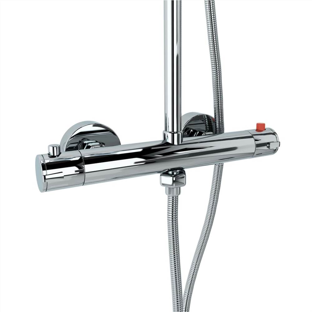 Dual Head Shower Set with Thermostat Stainless Steel