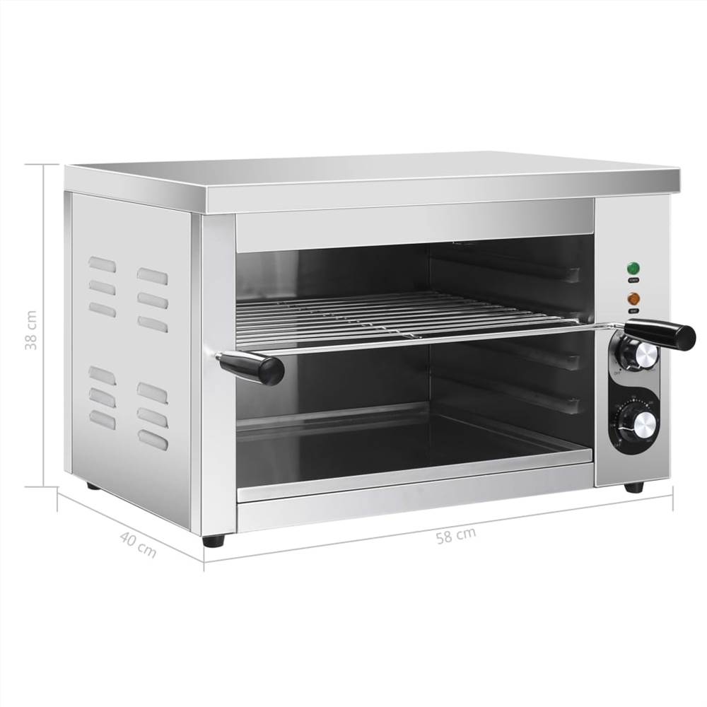 Electric Gastronorm Salamander Grill 3000 W Stainless Steel