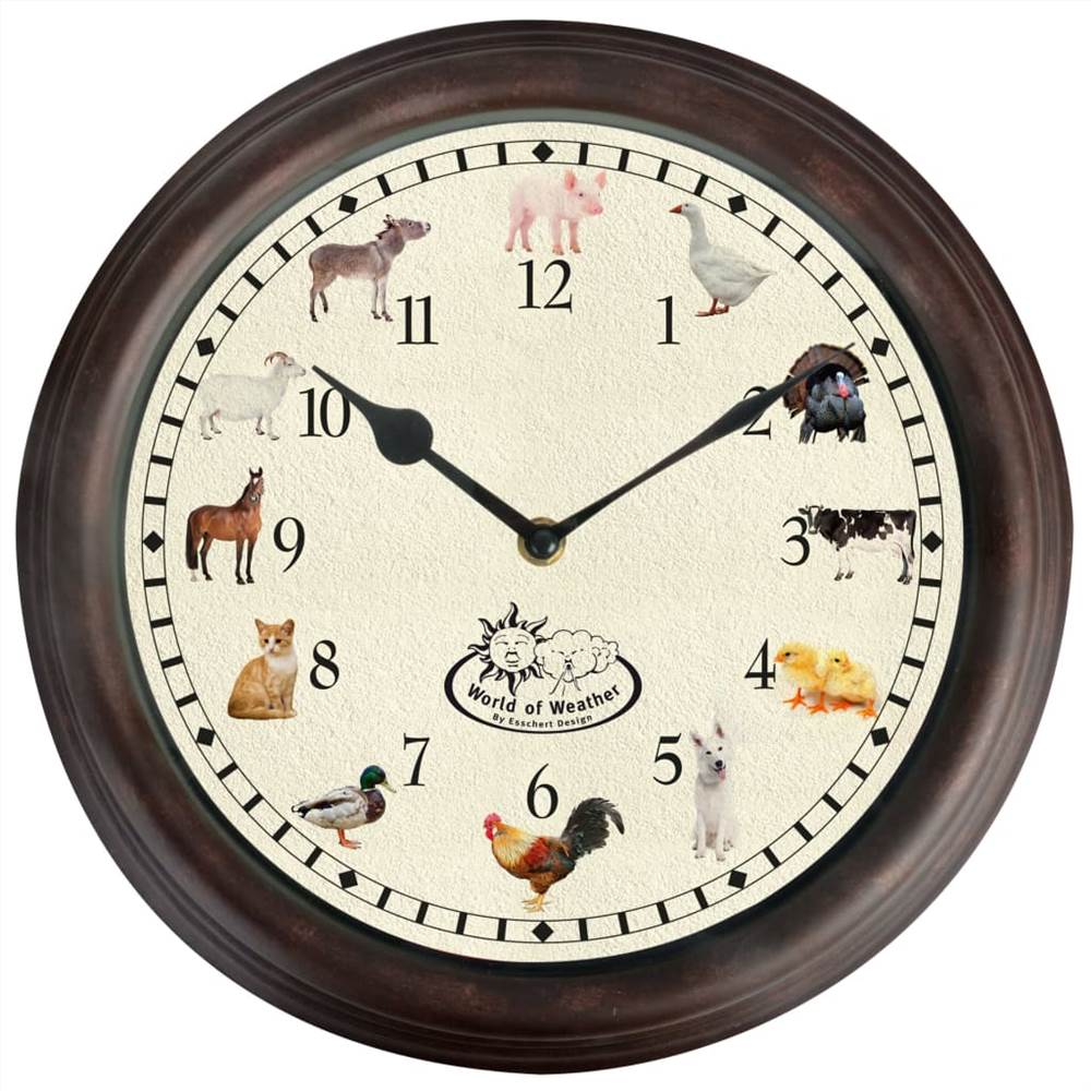 Esschert Design Clock With Farm Animal Sounds