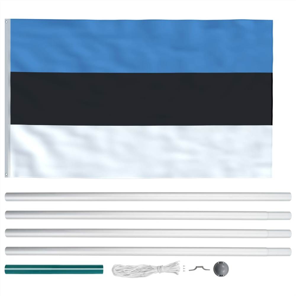 Estonia Flag and Pole Aluminium 6,2 m