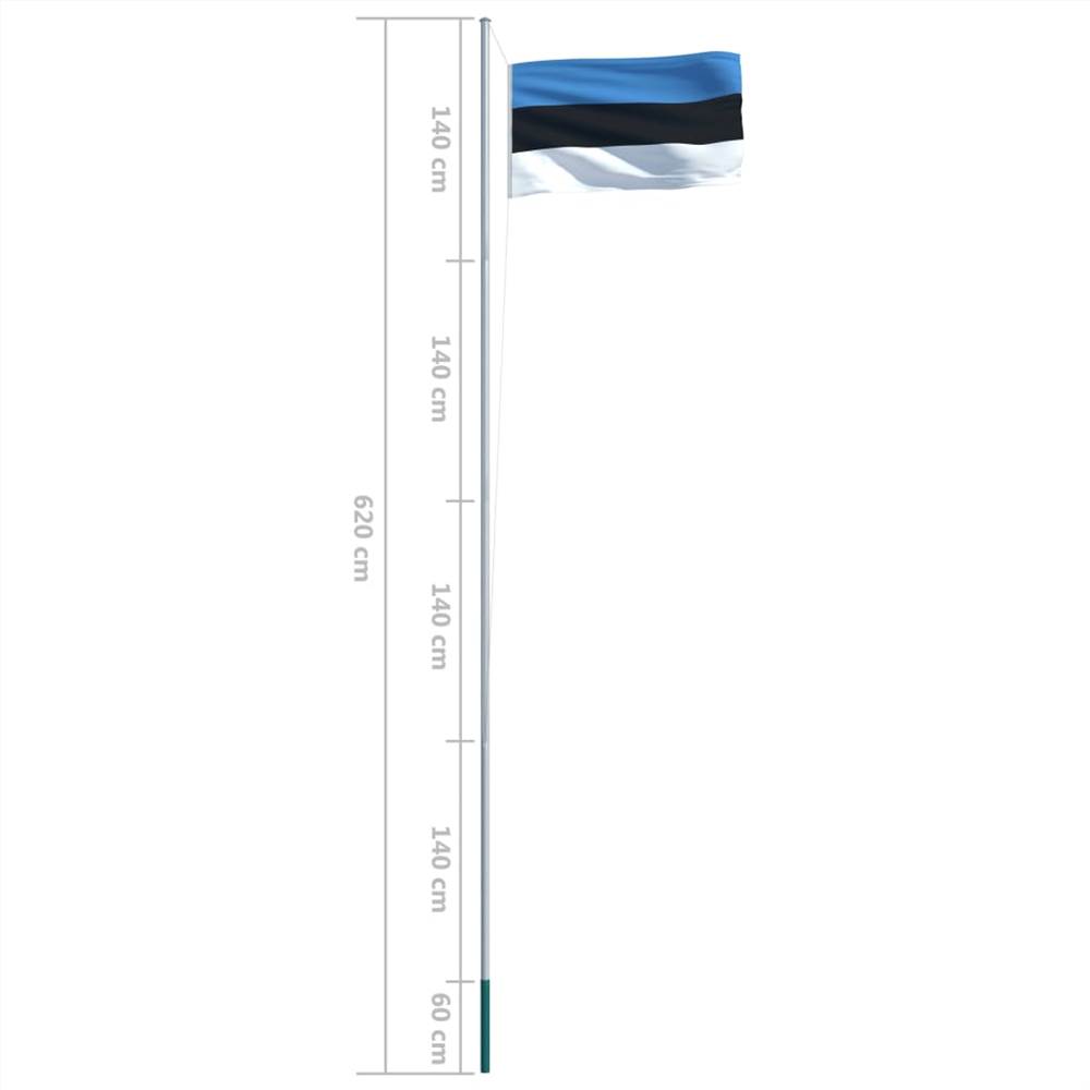 Estonia Flag and Pole Aluminium 6,2 m