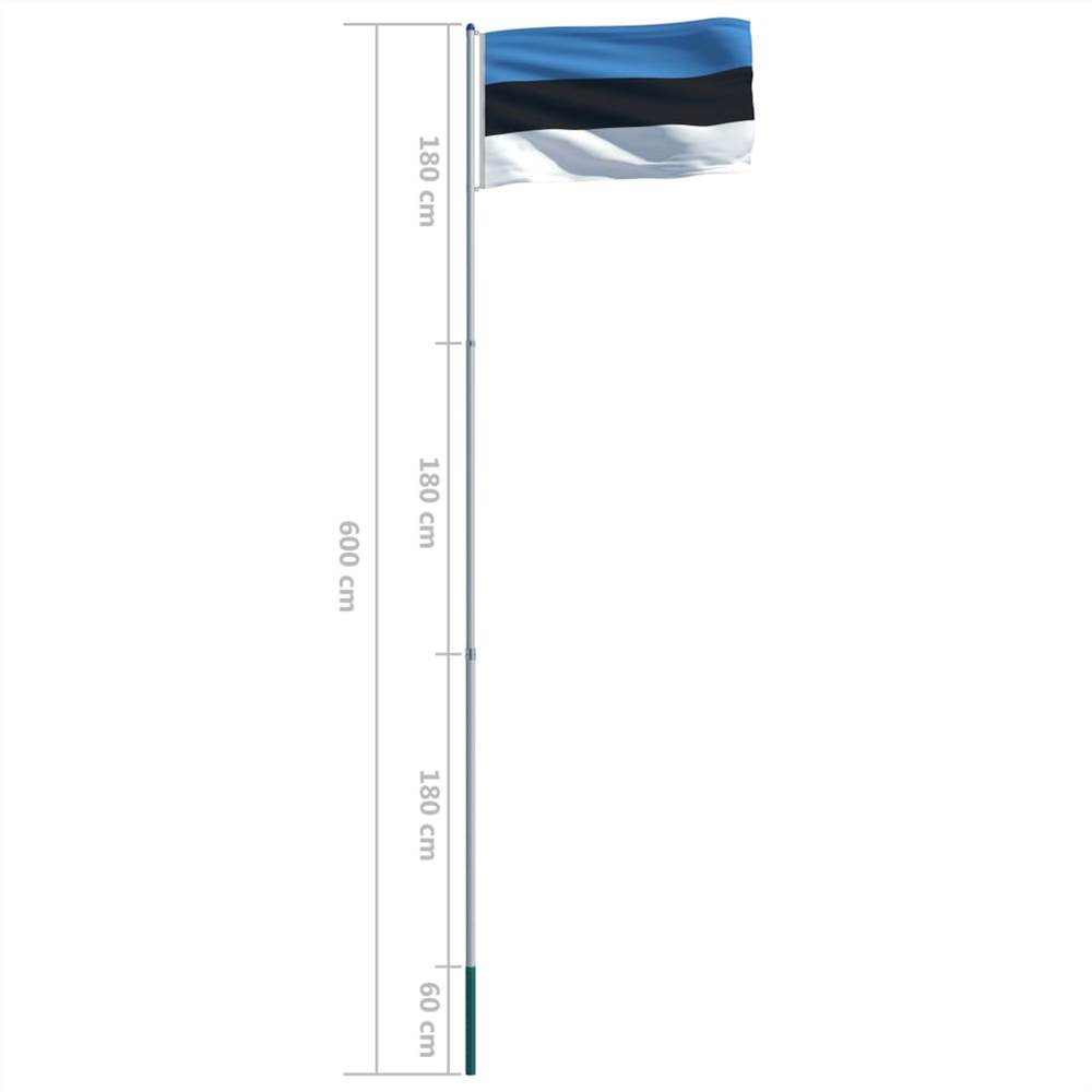Estonia Flag and Pole Aluminium 6 m