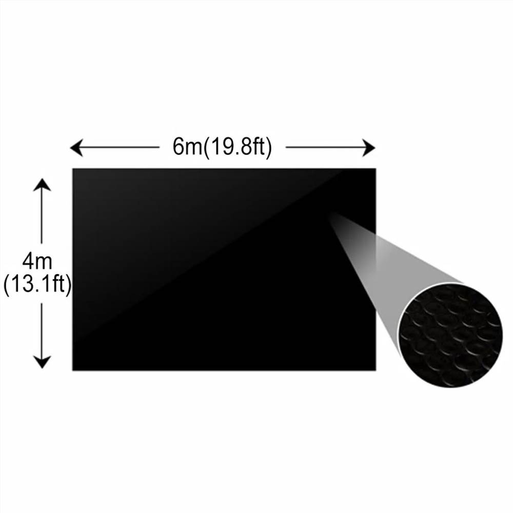 Floating Rectangular PE Solar Pool Film 6 x 4 m Black