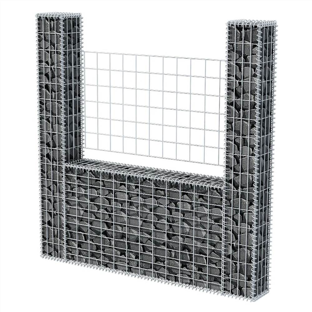 Gabion Basket U-Shape Galvanised Steel 160x20x150 Cm 10 Gabion Basket U-Shape Galvanised Steel 160x20x150 cm