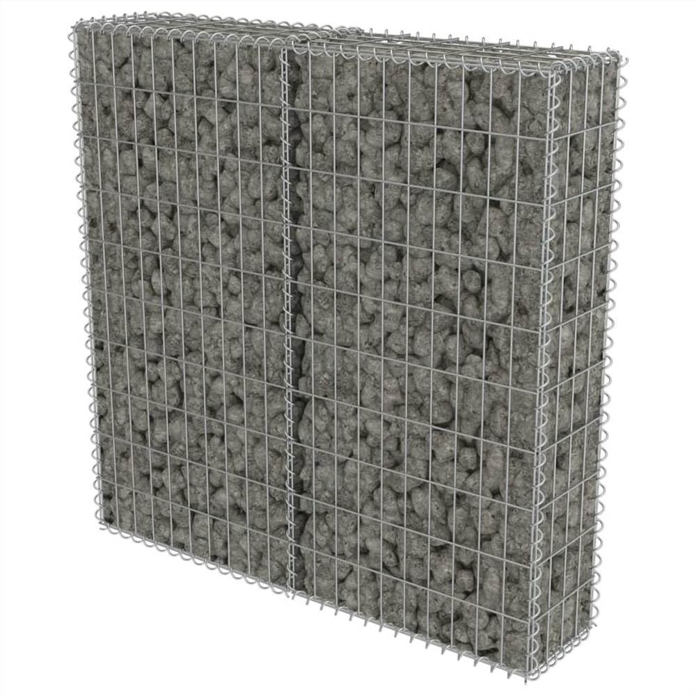 Gabion Wall With Covers Galvanised Steel 100x20x100 Cm 10 Gabion Wall with Covers Galvanised Steel 100x20x100 cm