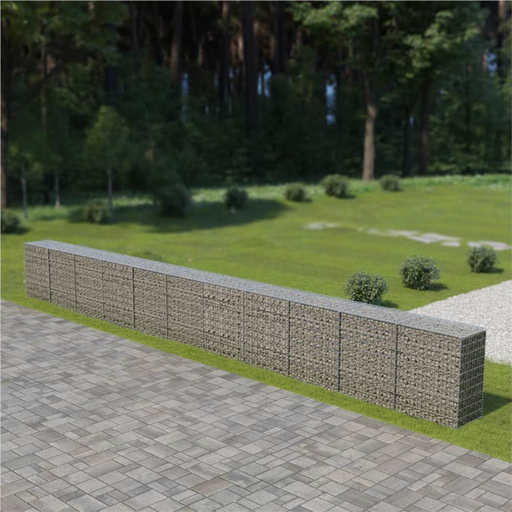 

Gabion Wall with Covers Galvanised Steel 900x50x100 cm