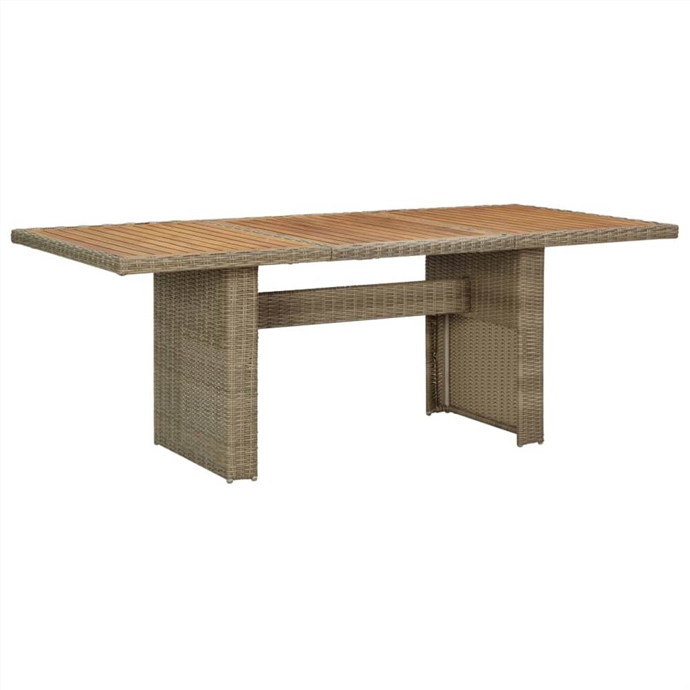 

Garden Dining Table Brown 200x100x74 cm Poly Rattan