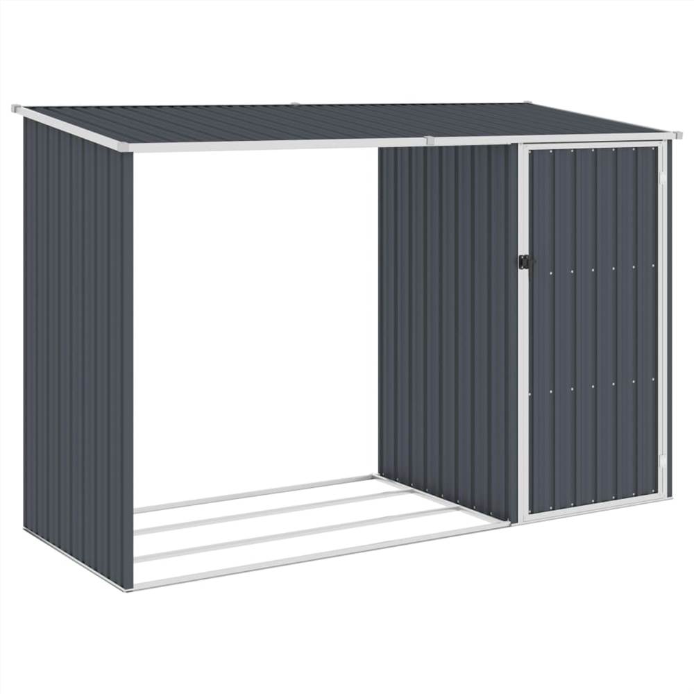 

Garden Firewood Shed Anthracite 245x98x159 cm Galvanised Steel