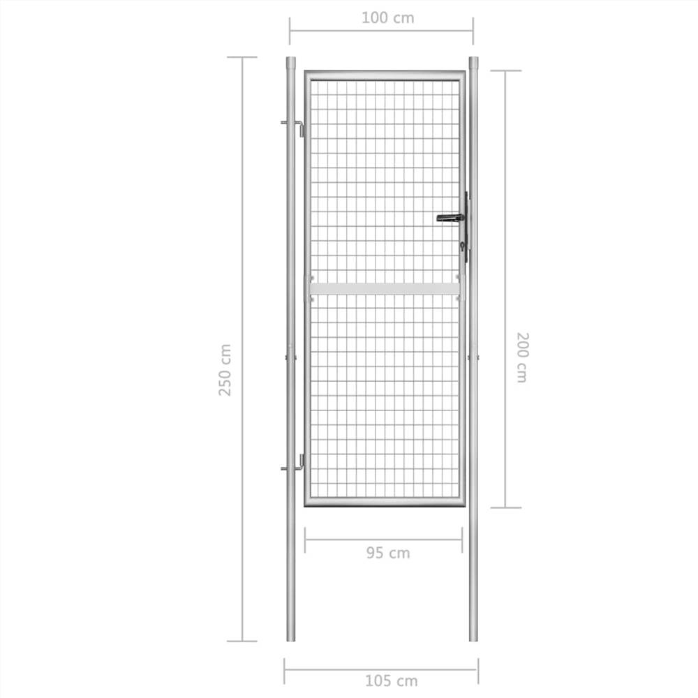 Garden Gate Galvanised Steel 105x250 cm Silver