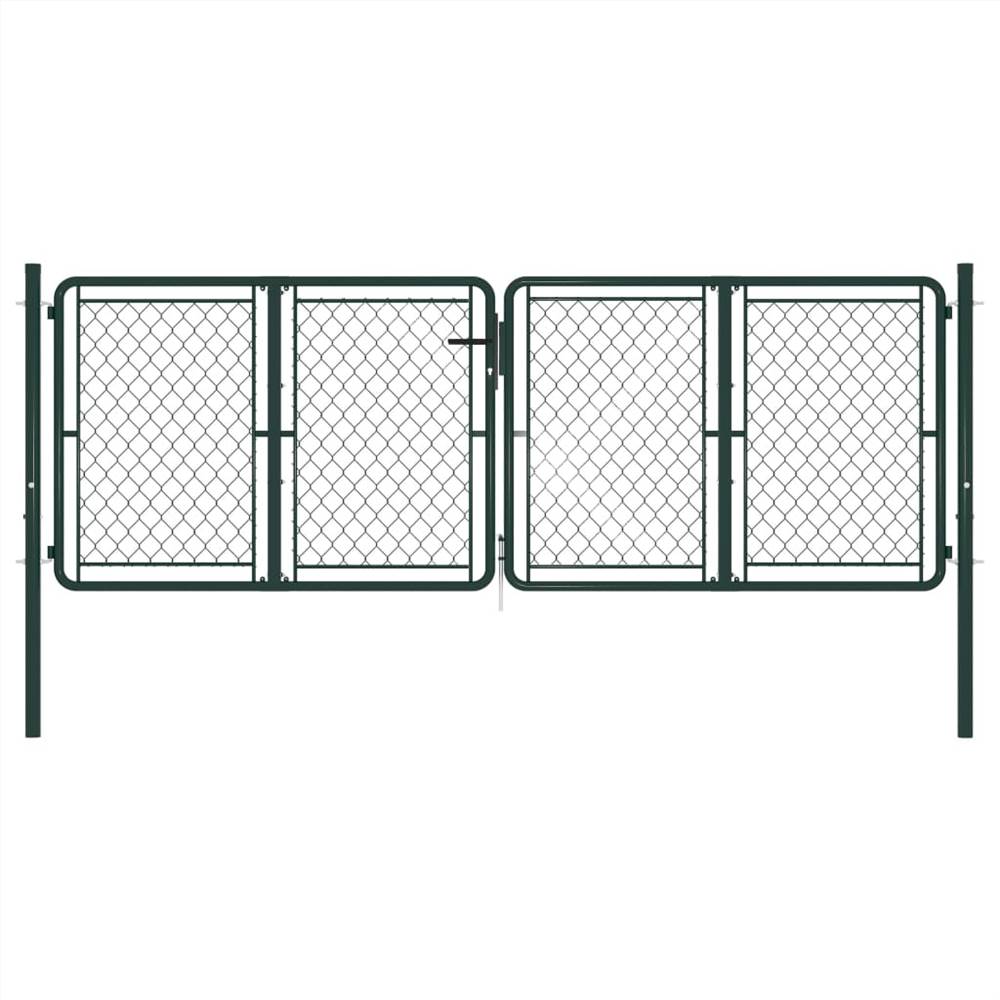 

Garden Gate Steel 300x100 cm Green