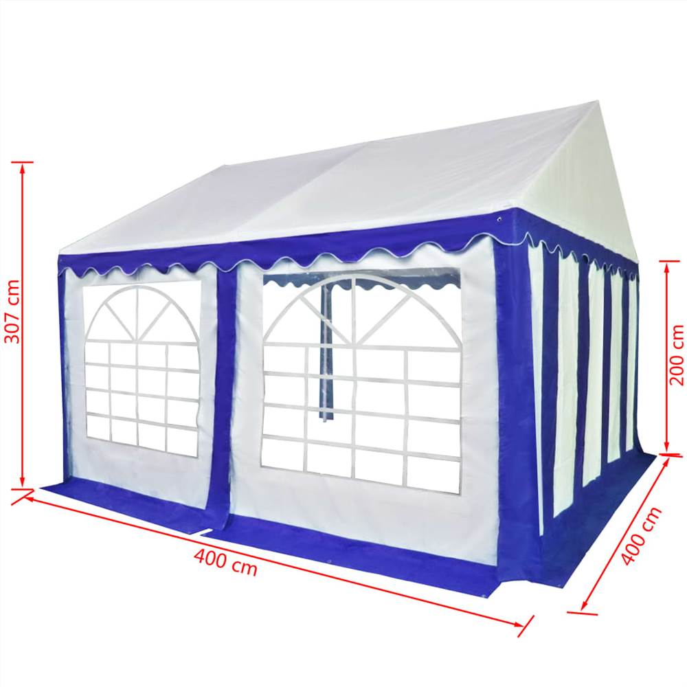 Garden Marquee PVC 4x4 m Blue and White