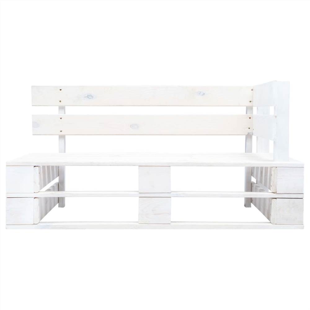 Garden Pallet Corner Bench Wood White