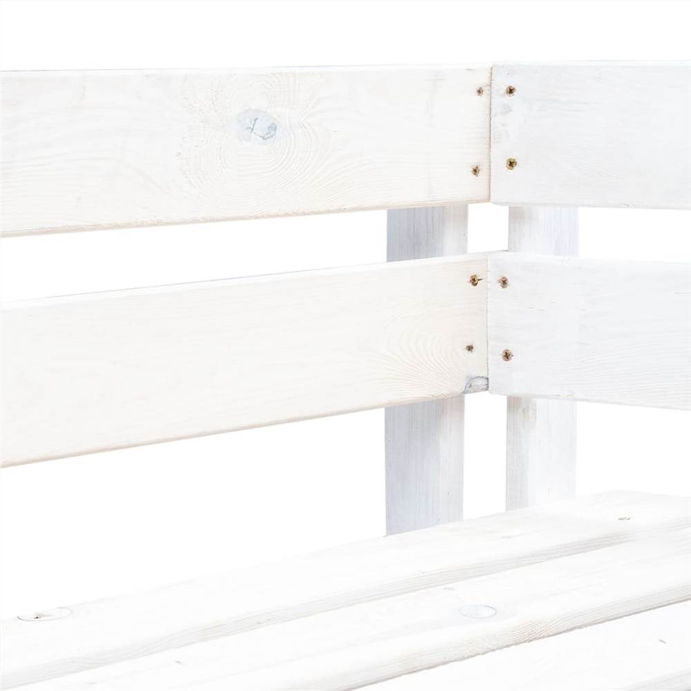 Garden Pallet Corner Bench Wood White