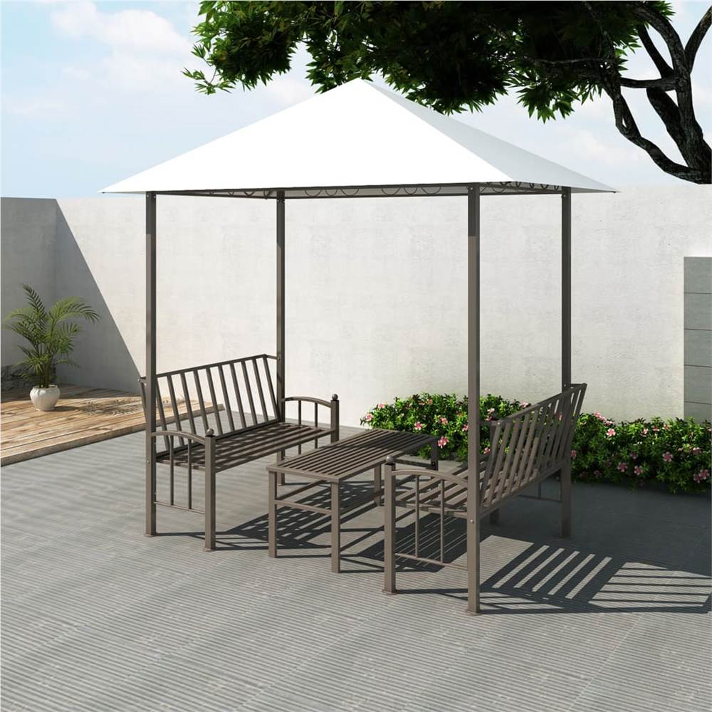 Garden Pavilion with Table and Benches 25x15x24 m