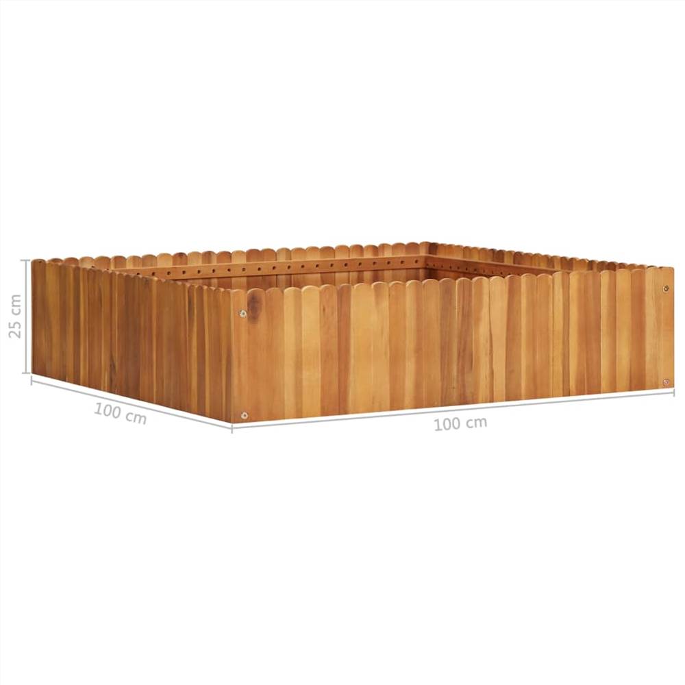 Garden Raised Bed 100x100x25 cm Solid Acacia Wood