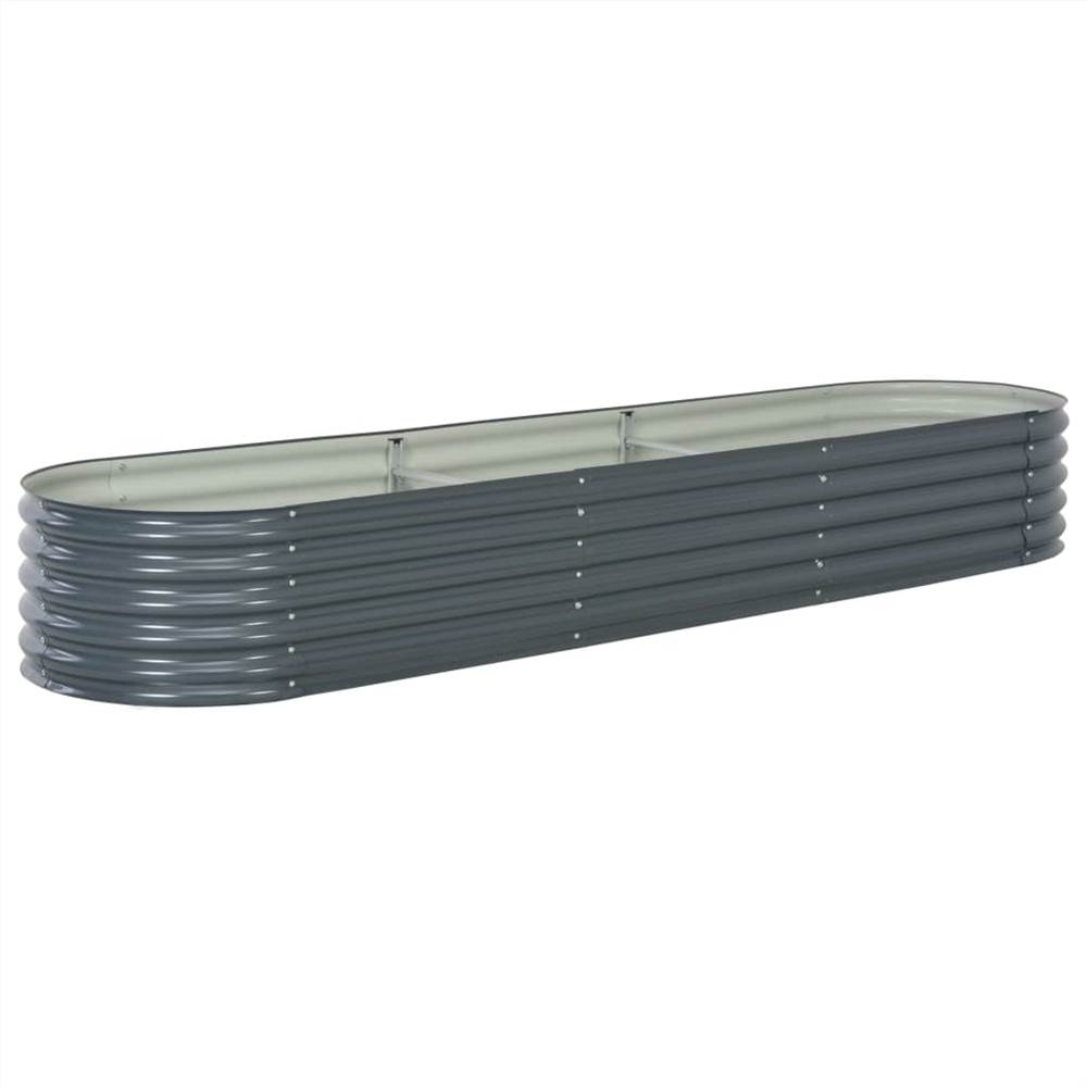 

Garden Raised Bed 320x80x44 cm Galvanised Steel Grey