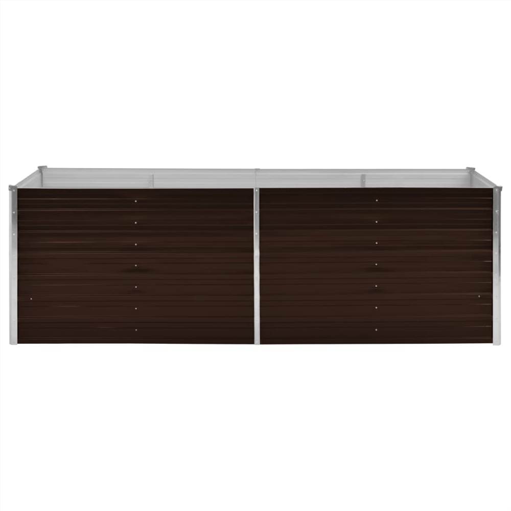 Garden Raised Bed Brown 240x80x77 cm Galvanised Steel