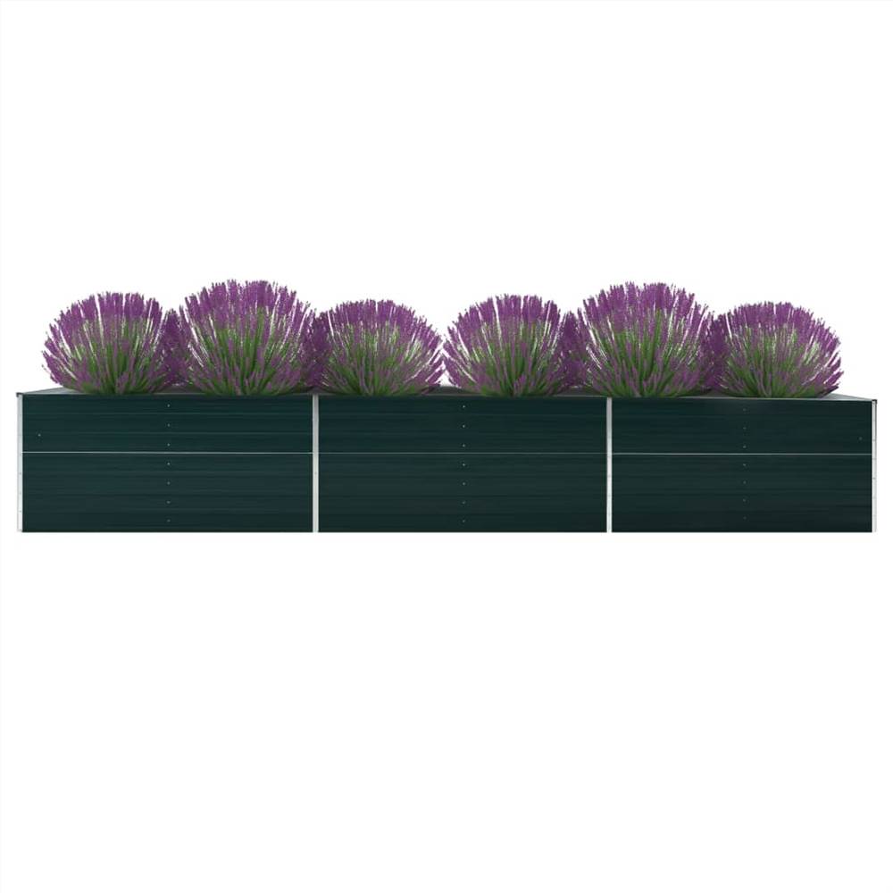 

Garden Raised Bed Galvanised Steel 480x80x77 cm Green