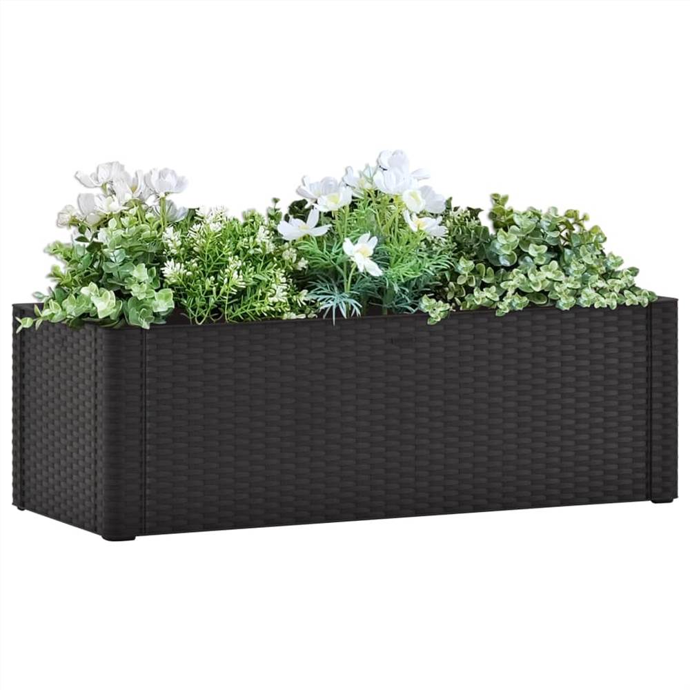 Garden Raised Bed with Self Watering System Anthracite 100x43x33 cm