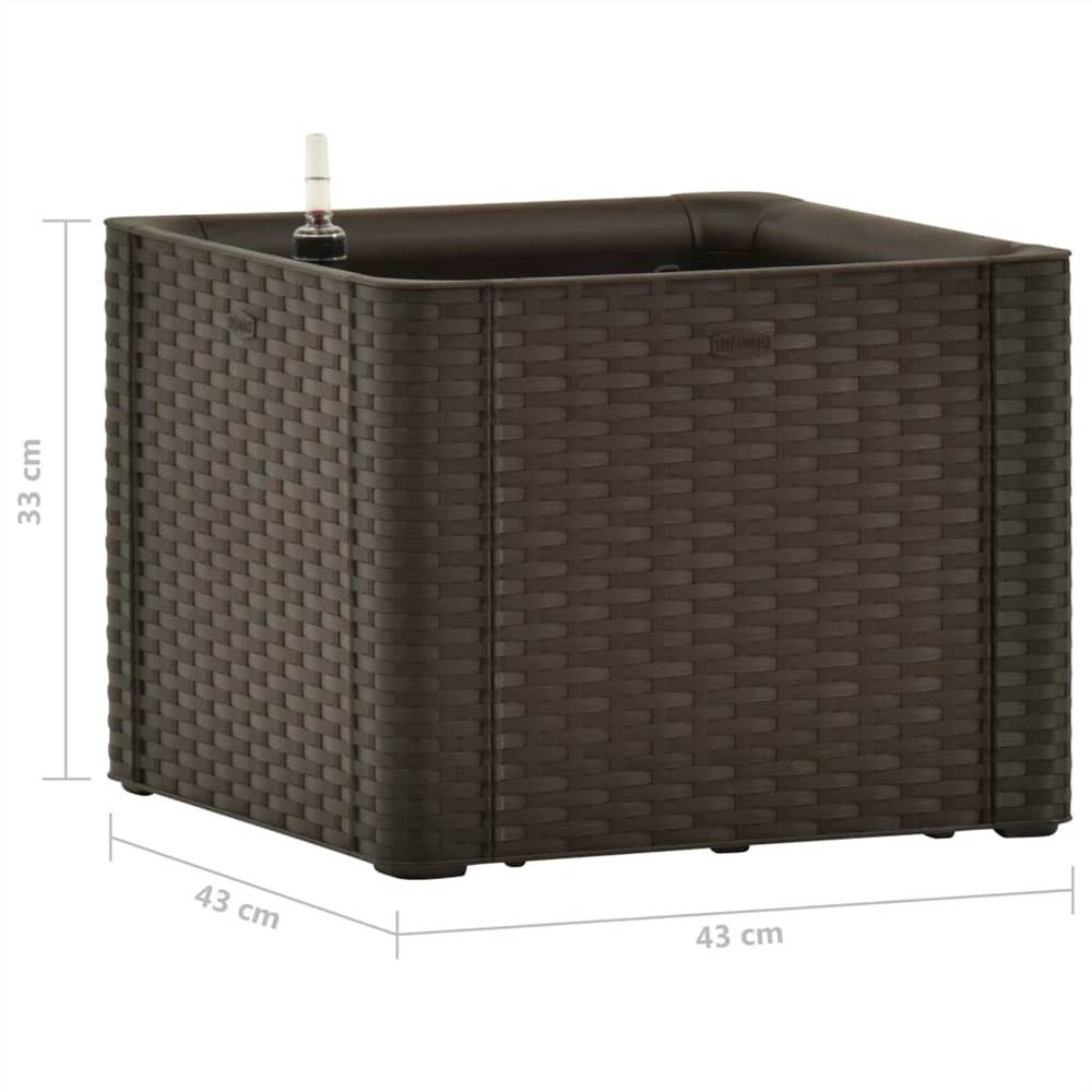 Garden Raised Bed with Self Watering System Mocha 43x43x33 cm