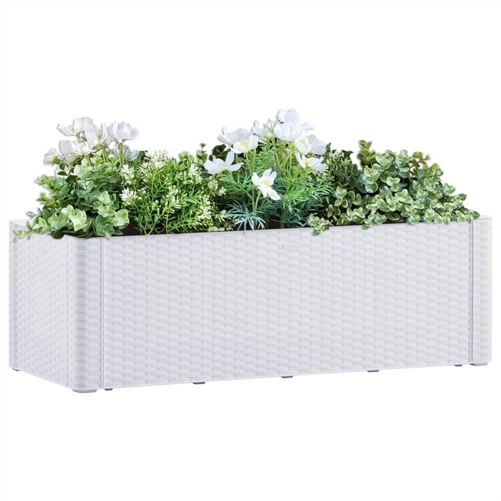 Garden Raised Bed with Self Watering System White 100x43x33 cm