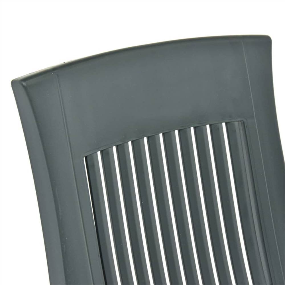Garden Reclining Chairs 2 pcs Plastic Green