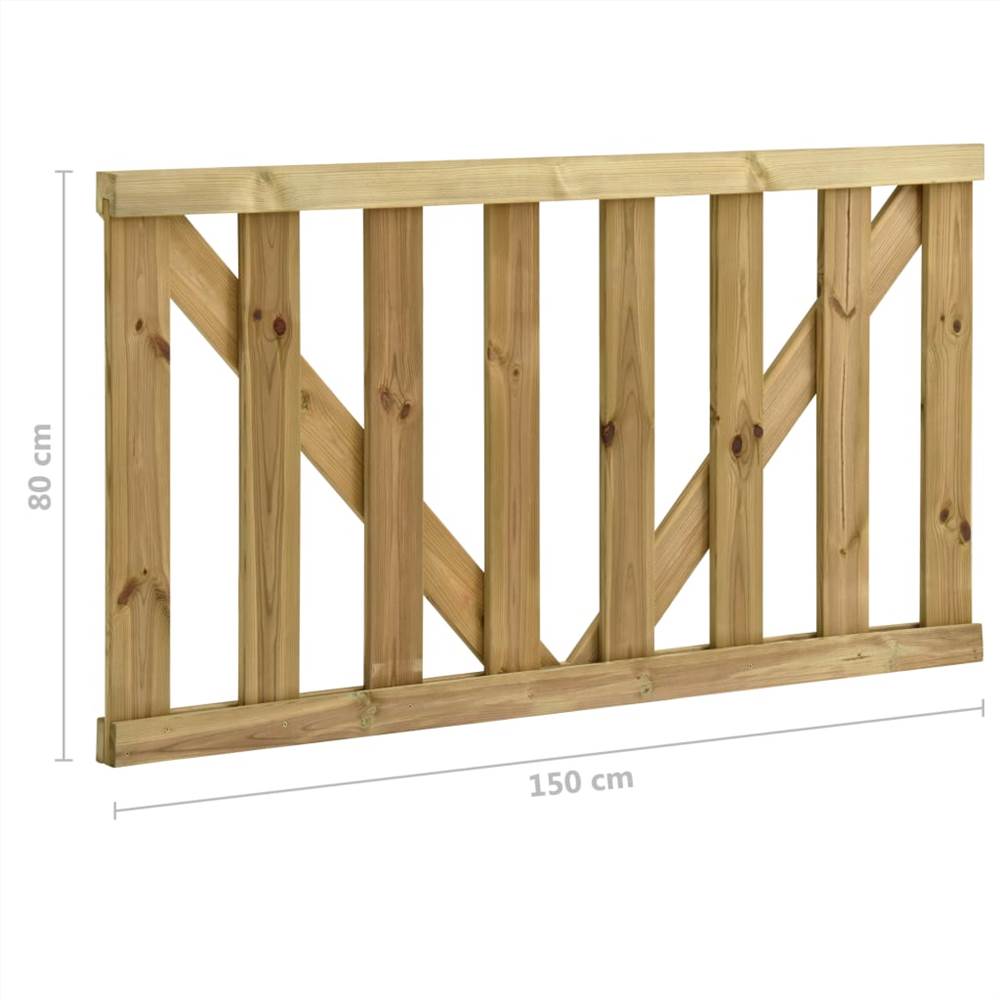 Garden Slats Gates 2 pcs Impregnated Pinewood 150x80 cm