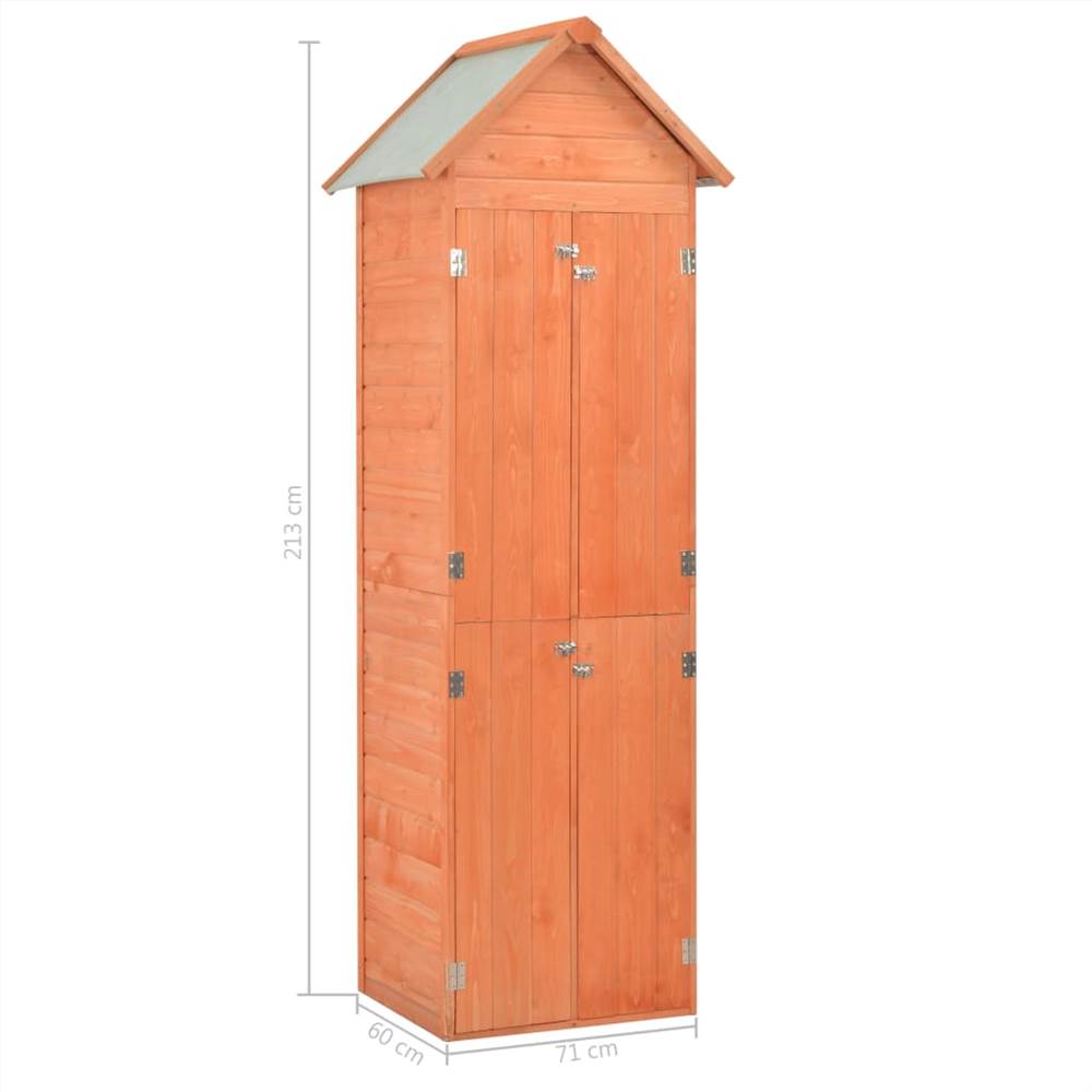 Garden Storage Shed 71x60x213 cm Wood