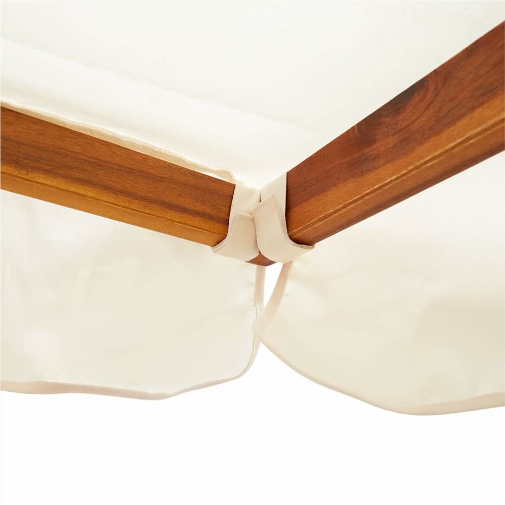 Garden Swing Bench with Canopy Solid Acacia Wood