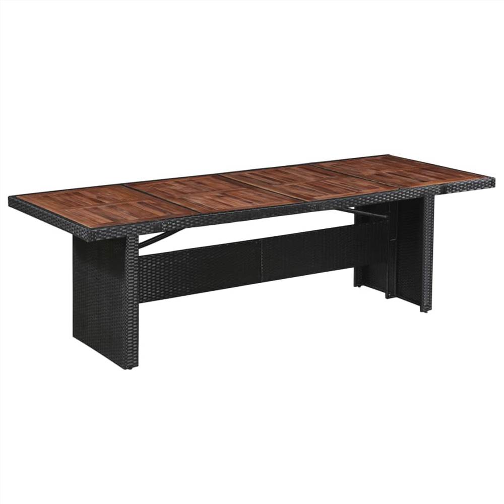 

Garden Table 240x90x74 cm Poly Rattan and Solid Acacia Wood